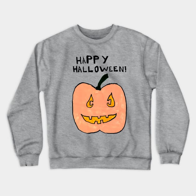 Happy Halloween Pumpkin by Joey - Homeschool Art Class 2021/22 Art Supplies Fundraiser Crewneck Sweatshirt by Steph Calvert Art